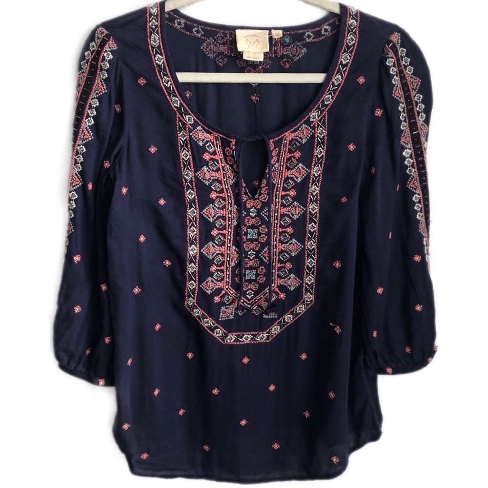 ANTHROPOLOGIE Vanessa Virginia beaded Monaco top 6